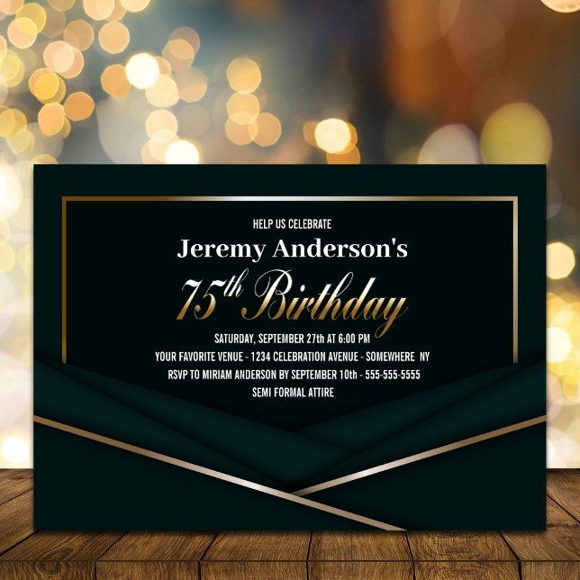 Invitation Soirée Soirée Soirée d'Anniversaire Soixante-quinz (Créateur téléchargé)