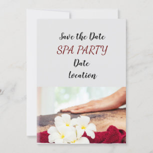 Invitation Soirée spa avec massage à la main avec sel sur le 