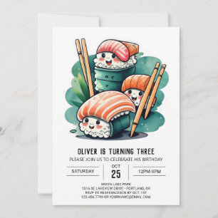 Invitation Soirée Sushi Printable Anniversaire