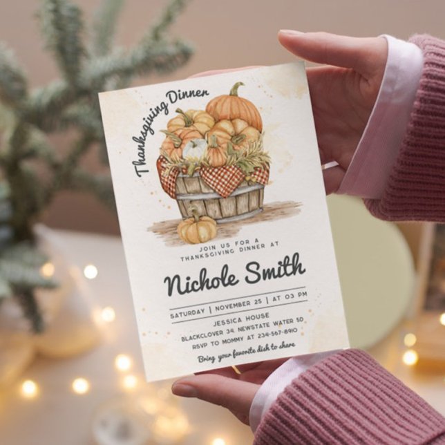 Invitation Soirée Thanksgiving (Thanksgiving Dinner Party Invitation)