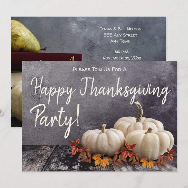 Invitation Soirée Thanksgiving (Devant / Derrière)