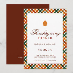 Invitation Soirée Thanksgiving moderne