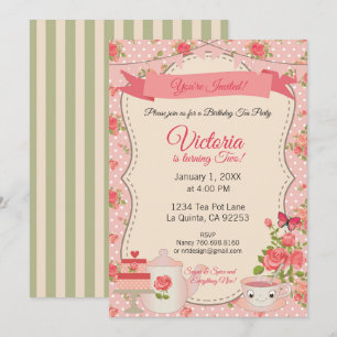 Invitation Soirée Thé Sucre & Épice (Floral Rose)