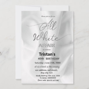 Invitation Soirée tout en blanc ou fête tout en blanc