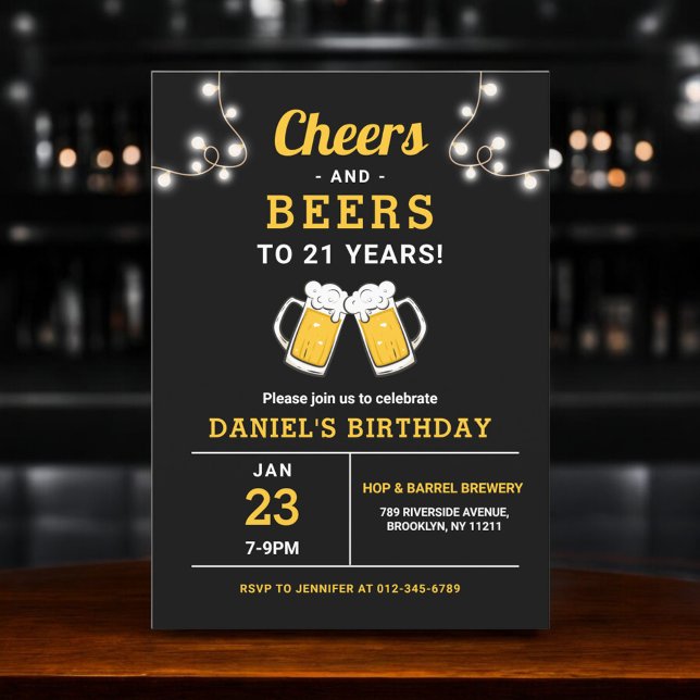 Invitation Soirées Et Bières 21 Ans Fête D'Anniversaire (Créateur téléchargé)