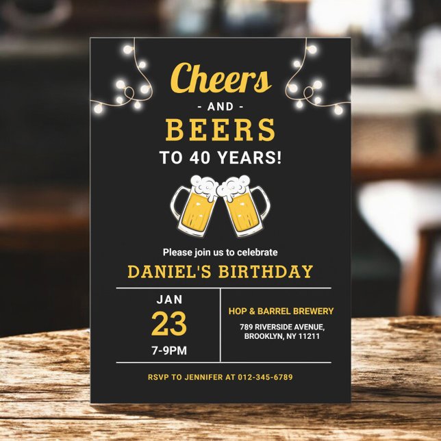 Invitation Soirées Et Bières 40 Ans Fête D'Anniversaire (Créateur téléchargé)