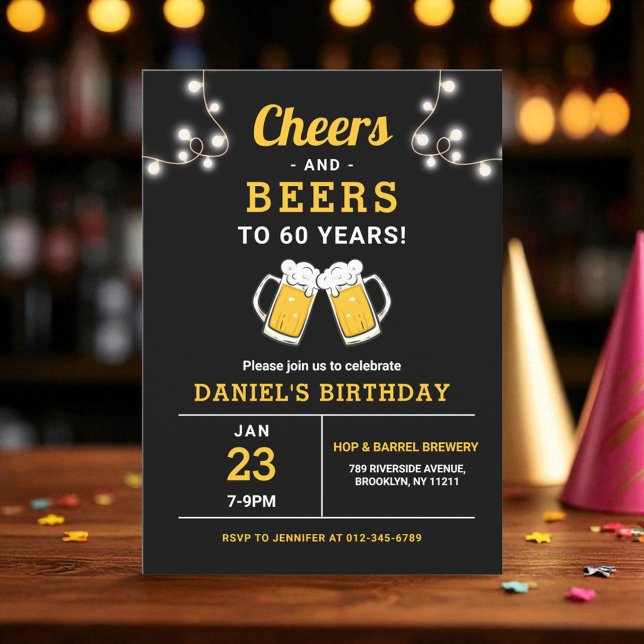 Invitation Soirées Et Bières 60 Ans Anniversaire (Créateur téléchargé)