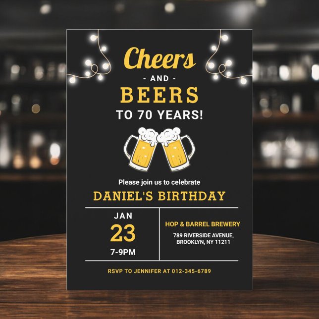 Invitation Soirées Et Bières 70 Ans Anniversaire (Créateur téléchargé)