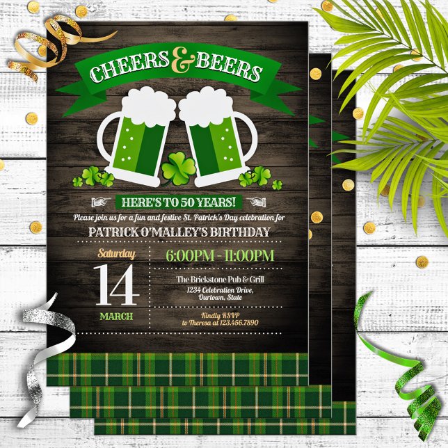 Invitation Soirées et bières Fête de l'Anniversaire de la St. (Créateur téléchargé)