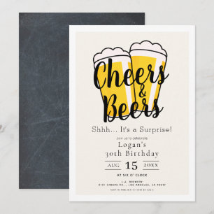Invitation Soirées et bières Surprise fête d'anniversaire