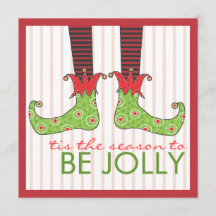 Invitation Sois Jolly Fun Elf Fee Fête de Noël