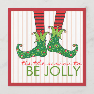 Invitation Sois Jolly Fun Elf Fee Fête de Noël