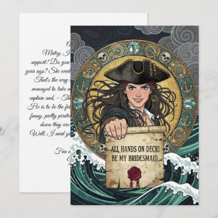 Invitation Sois ma demoiselle d'honneur Brave Pirate