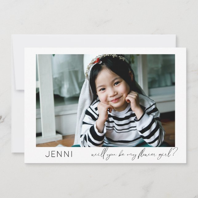 Invitation Sois ma fille de fleurs Photo Proposition Calligra (Devant)