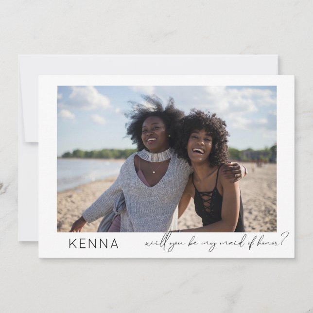 Invitation Sois ma servante d'honneur Photo Proposition de ca (Devant)