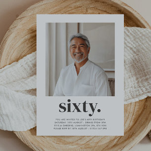 Invitation Soixante 60e Anniversaire Carré Photo Homme
