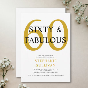 Invitation Soixante ans et fabuleux 60e anniversaire