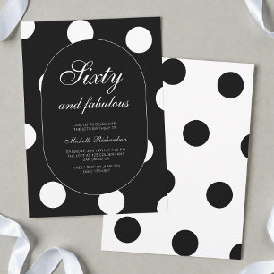 Invitation Soixante ans et fabuleux Anniversaire avec pois 60