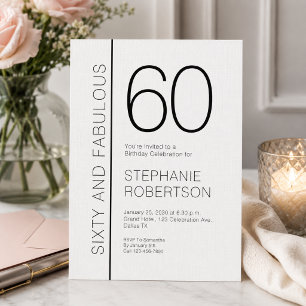 Invitation Soixante ans et Fabuleux Anniversaire Moderne 60 a