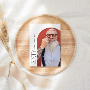Invitation soixante arch photo 60e fête d'anniversaire simple