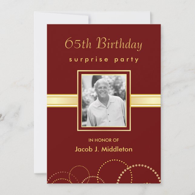 Invitation soixante-cinquième Fête d'anniversaire - photo (Devant)
