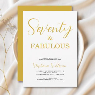 Invitation Soixante-dix ans et Fabuleux Fête d'anniversaire 7