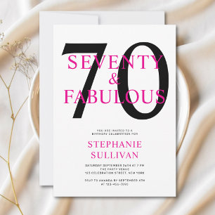 Invitation Soixante-dix ans et Fabuleux Fête d'anniversaire r