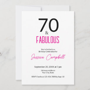 Invitation Soixante-dix ans et Fabuleux Minimal 70e Anniversa