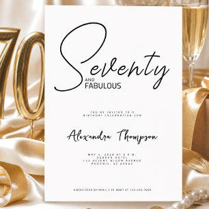 Invitation Soixante-dix ans et Fabuleux Script Fête d'anniver
