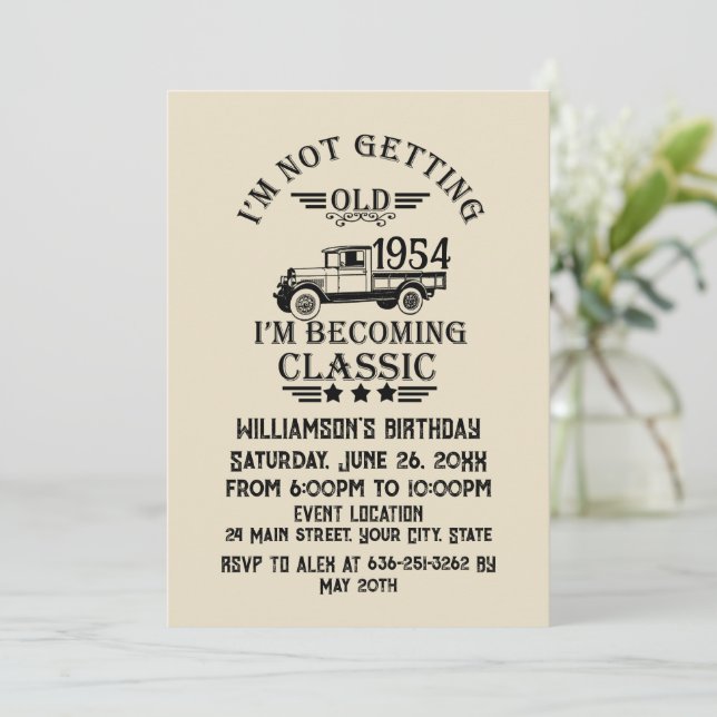 Invitation Soixante-dix vintages 70e anniversaire personnalis (Debout devant)