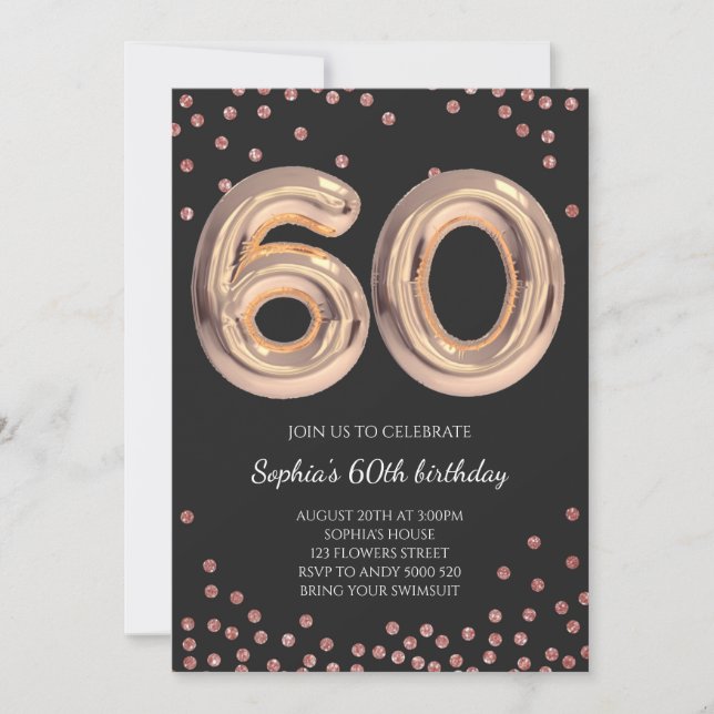 Invitation Soixante-dixième anniversaire des femmes Soixante  (Devant)
