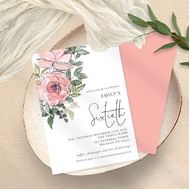 Invitation Soixante-dixième fête d'anniversaire de l'élégante (Créateur téléchargé)
