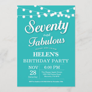 Invitation soixante-dixième Turquoise d'Aqua d'invitation