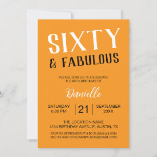 Invitation Soixante et fabuleux Orange 60e anniversaire