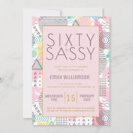 Invitation Soixante et rose sassy 1980 Memphis Design 60e par