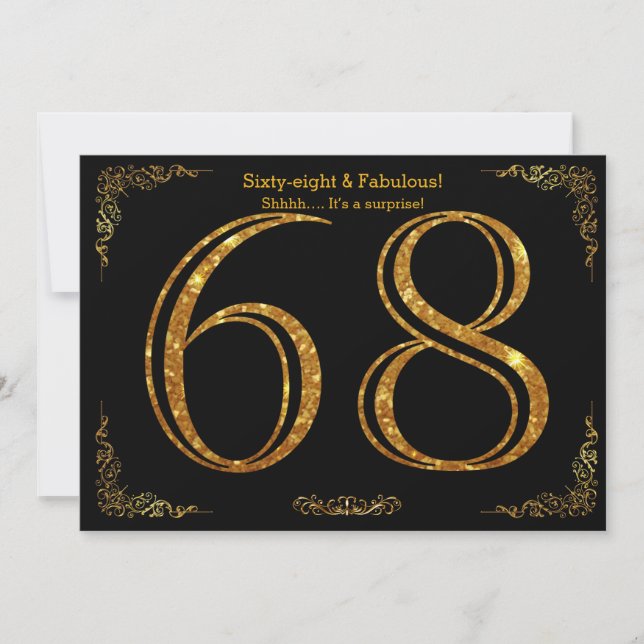 Invitation soixante-huitième Fête d'anniversaire, styl de (Devant)