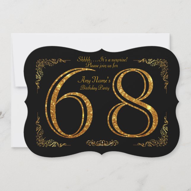 Invitation soixante-huitième, Gatsby de fête d'anniversaire (Devant)