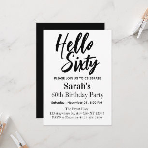 Invitation Soixante minimaliste moderne 60e anniversaire