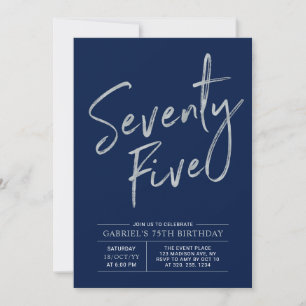 Invitation Soixante-quinze 75e anniversaire Argent & Navy