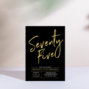 Invitation Soixante-quinze   Or & Noir 75e Anniversaire