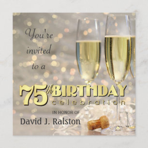 Invitation soixante-quinzième Fête d'anniversaire -