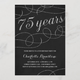 Invitation Soixante-quinzième fête d'anniversaire d'argent
