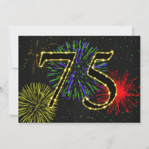 Invitation soixante-quinzième invitate de fête d'anniversaire