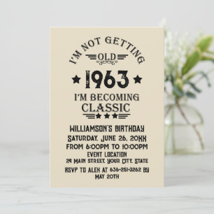 Invitation Soixante vintage 60e anniversaire