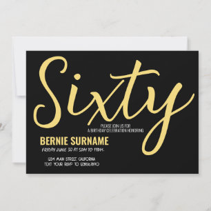 Invitation Soixantième Anniversaire 60e Simple Fête d'Anniver