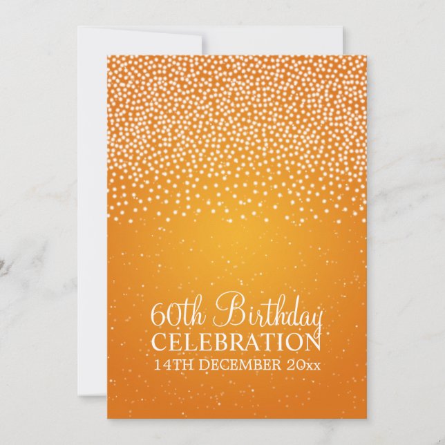 Invitation Soixantième anniversaire élégant Simple Sparkle Or (Devant)