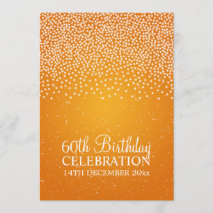 Invitation Soixantième anniversaire élégant Simple Sparkle Or