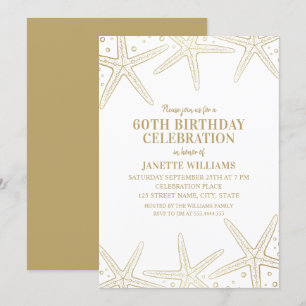 Invitation Soixantième fête d'anniversaire d'étoiles de mer