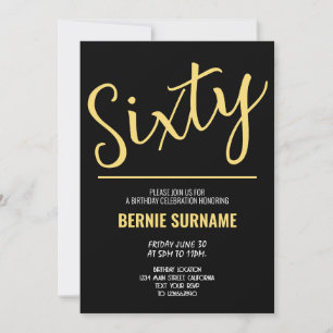 Invitation Soixantième fête d'anniversaire moderne