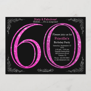 Invitation soixantième, fête d'anniversaire, soixante,